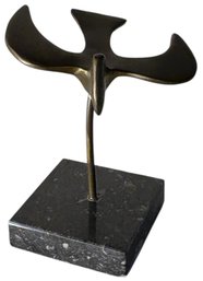 Small Brass Flying Bird Figurine On Base (LR)