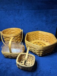 3 Longaberger Baskets And 1 Small