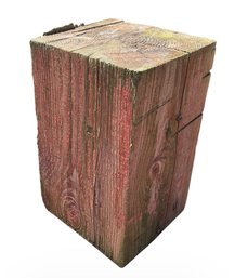 Large Outdoor Red Wooden Pedestal Block (G)