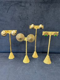 4 Pairs Of Sterling Silver Clip On Earrings