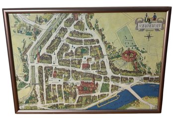 Schaffhausen Framed Pictorial Map Print (B)