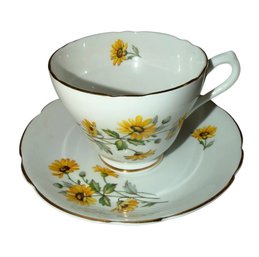 Regency Bone China Sunflower Teacup & Saucer (DR)