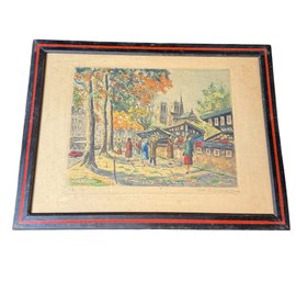 Notre Dame Paris Signed & Numbered Lithograph Framed