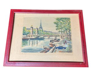 Eiffel Tower Paris Signed & Numbered Lithograph Framed