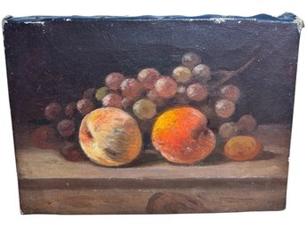 Antique Oil On Canvas Fruit Still Life A (B)