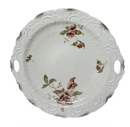 Weimar German Old Floral Gilded Handled Plate (LR)