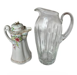 Japanese Coffee Pot & Clear Glass Water Pitcher Jug (LR)
