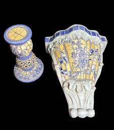 Mosaic Tile Wall Shelf & Candle Holder