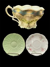 Tea Cup With Limoges & Shelly Tea Saucers