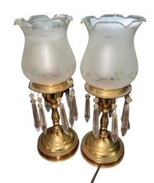 Astral Style Brass Mantle Lamp Pair Works! (BR1)