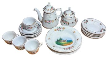 Miniature Floral Ceramic Tea Set 17pc (B)