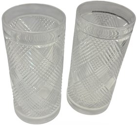 Ralph Lauren Argyle Crystal High Ball Glasses Pair (DR)