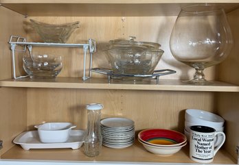 Two Shelves Of Assorted Glassware & Ceramics (K)