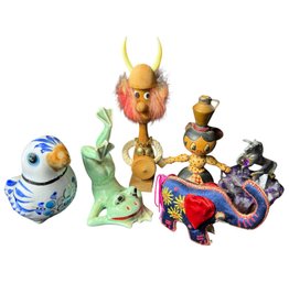 Viking, Unicorn, Mexican Bird & Assorted Travel Souvenir Figurines