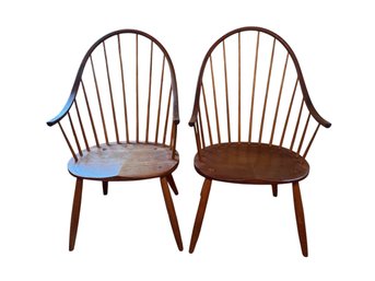 Pair Of Thomas Moser Continuous Cherry Armchairs (RR)