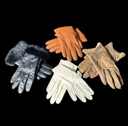 Womens Leather Gloves 4 Pairs