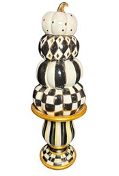Mackenzie Childs Tabletop Stacking Pumpkins Sculpture
