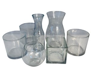 Glass Flower Vases 7pc (K)