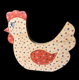 Wooden Chicken Farmhouse Style Doorstop