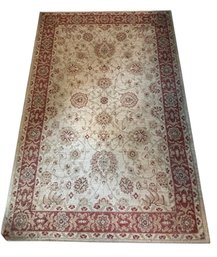 Orange Floral Floor Rug (K)