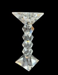 Signed Oleg Cassini Twist Crystal Candlestick Holder