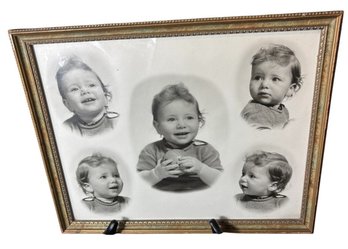 Antique Framed Collage Of Baby