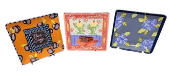 Droll Designs Decorative Square Plates 3pc (K)