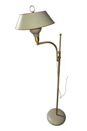 Green Painted & Brass Standing Floor Lamp (BR5)