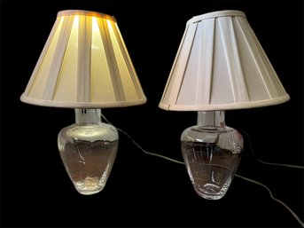 Pair Of Simon Pierce Fairlee Blown Glass Lamp (RR)