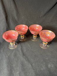Arte Italica Pink Sherbet Glasses 4pc