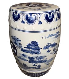 Blue & White Chinoiserie Garden Stool