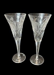 A Tribute To PEACE Waterford Champagne Toasting Flutes Millennium Collection Pair