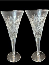 Waterford Millennium Health Fluted Champagne Glass Pair