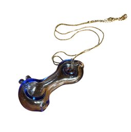 Small Glass Tobacco Bowl Necklace (B)