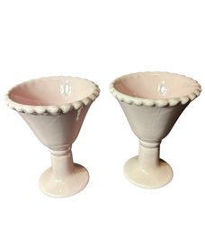 I. Godinger Pink Color Vases Compote 2pc