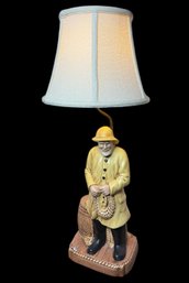 MCM Old Salty Fisherman Nautical Table Lamp Works!