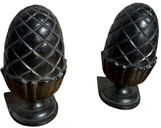 Cast Iron Acorn Pineapple Bookends Pair (br2)