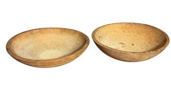 Carved Wooden Pair Of Bowls (B)