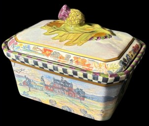 Mackenzie Childs Farmhouse Thistle Porcelain Box
