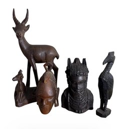 African Carved Wooden Figurines 4pc (LR)
