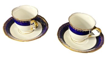 Kokura Ware Demitasse Tea Cup And Saucer Set 4pc