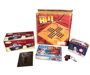 Manual Card Shuffler, Hot Air Balloon Puzzle, Lion King Film Frame & Assorted Items (B)