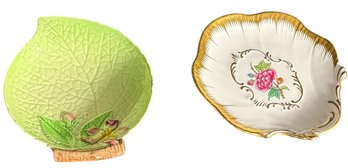 Herend Hungary Hand Painted Mini Dish Pair