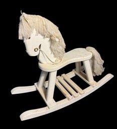 White Wooden Rocking Horse (B)