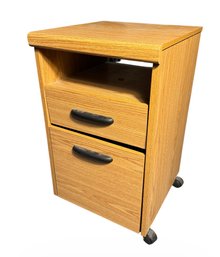 Rolling Wooden Filing Storage Cabinet With Shelf (B)