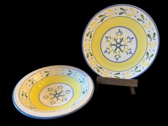 Pier1 Decorative Fruit Bowl & Serving Plate (DR)
