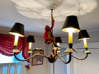 Huebbe Wrought Iron Monkey Chandelier