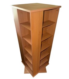 Revolving Wooden Media Tower
