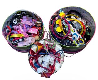 Decorative Nesting Boxes Full Of Assorted Head Bands, Hair Clips, Hair Ties & More (BR2)