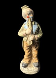 Porcelain Clown Playing Saxophone Figurine